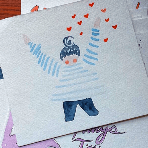 greeting card. Watercolor