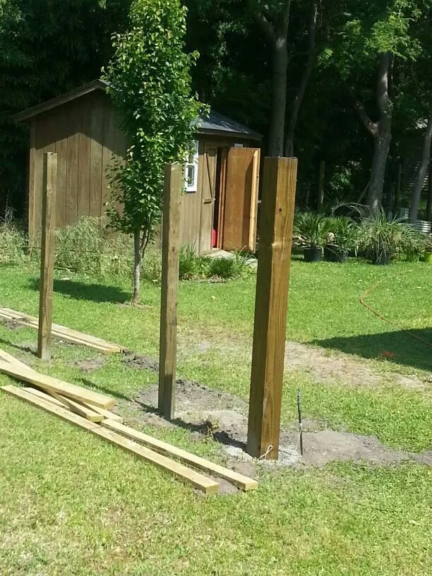 This is the before picture of a  privacy fence con