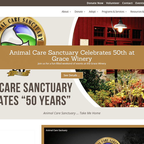 Website by Custom Geekery: Animal Care Sanctuary  