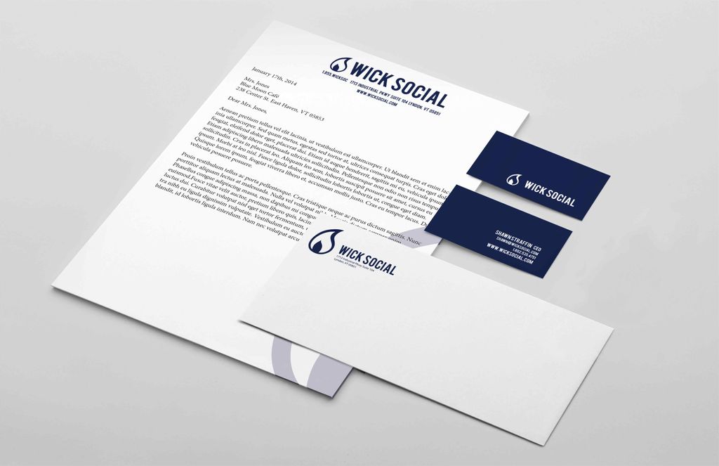 Stationary created for Wick Social as part of thei