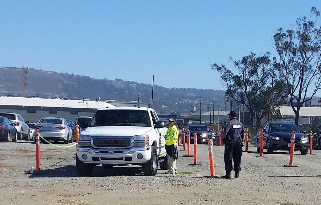 Parking lot security at NFL event.