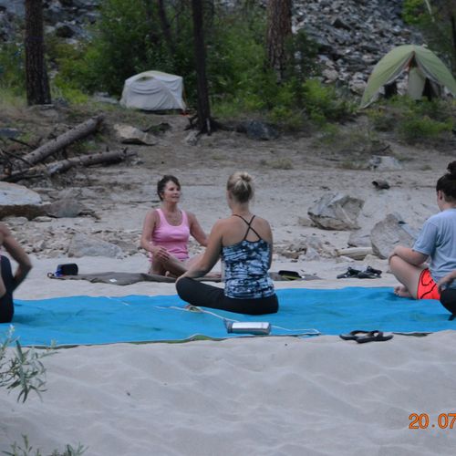 Teaching yoga during an 8 day white water rafting 