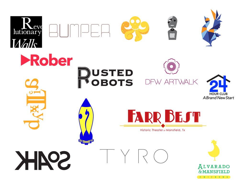A sampler showing a variety of logos I have create