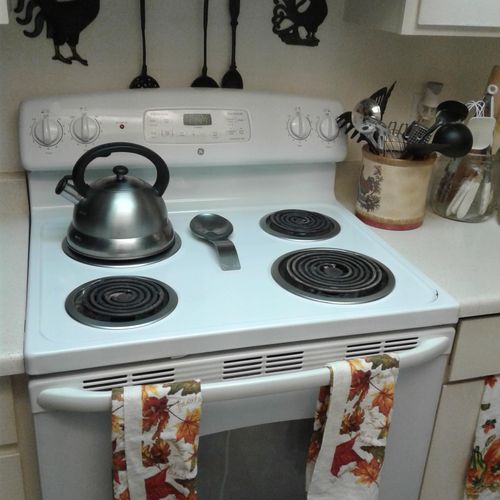 Kitchen stove cleaned