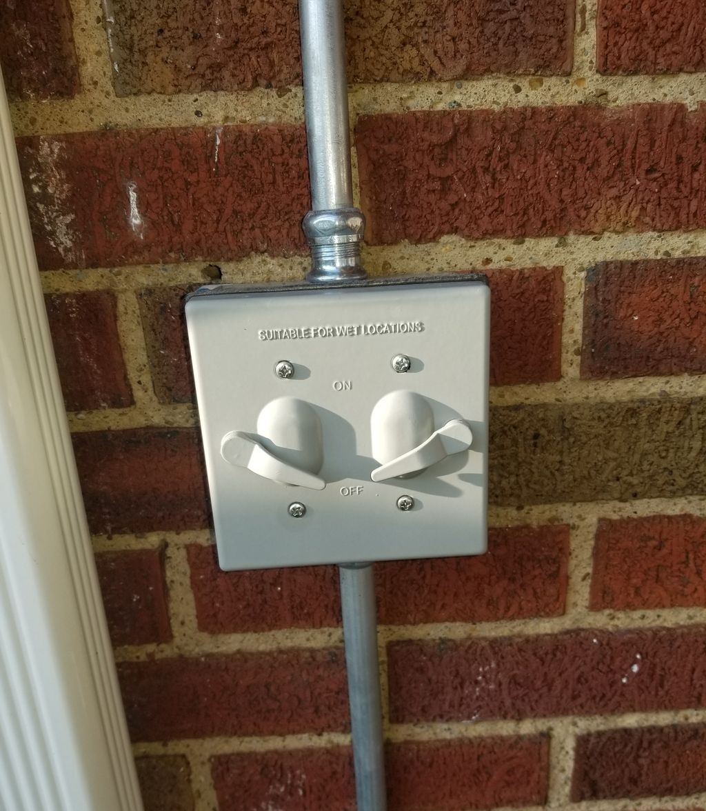 Weather-rated switch box installation