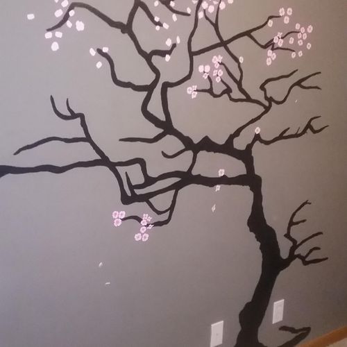 custom bedroom wall Cherry blossom tree, this is h