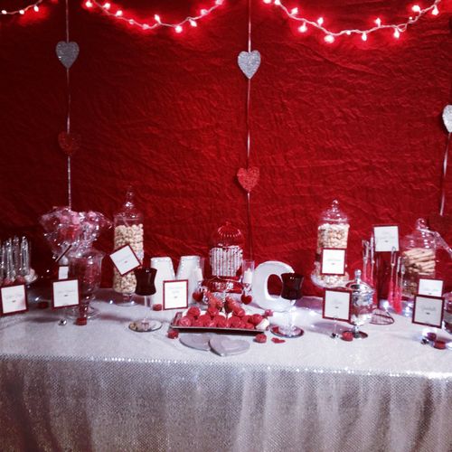 Candy Buffett for a wedding  theme hearts!!!!