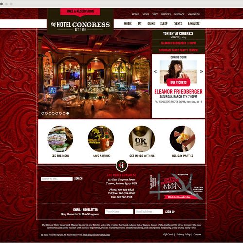Hotel Congress website design