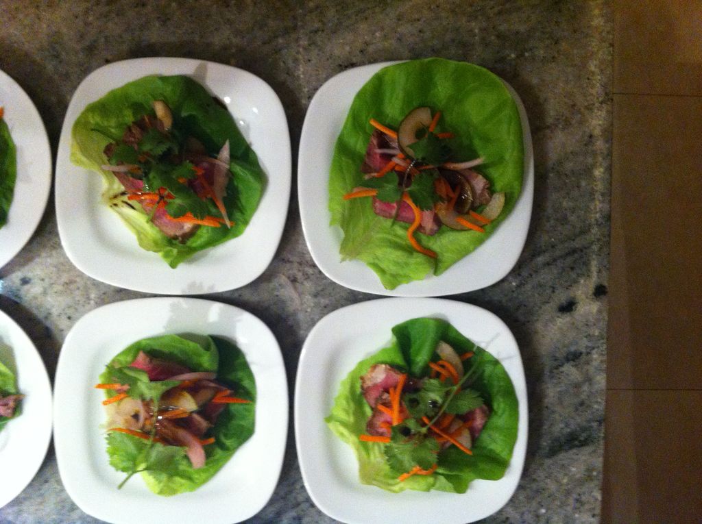 Soy-Glazed Filet Lettuce Wraps
with pickled vegeta