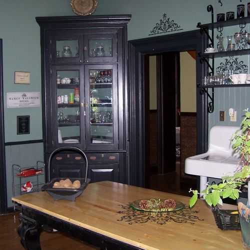 Kitchen island was created from an antique piano b