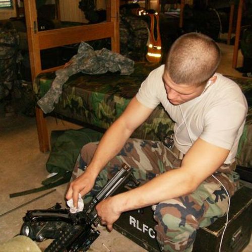 Cleaning my weapon when I was stationed in Korea