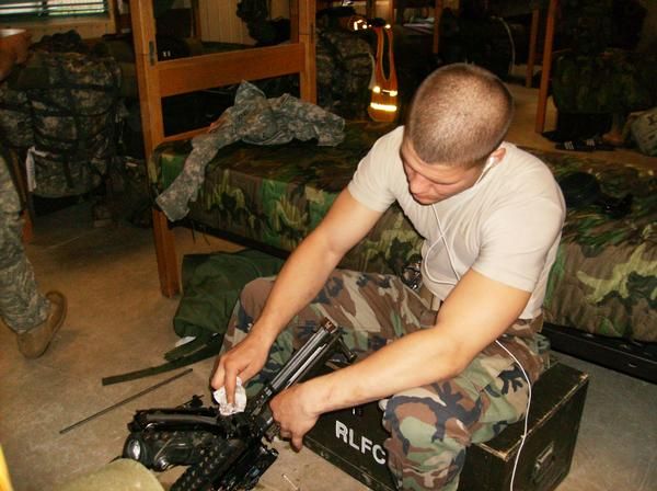 Cleaning my weapon when I was stationed in Korea