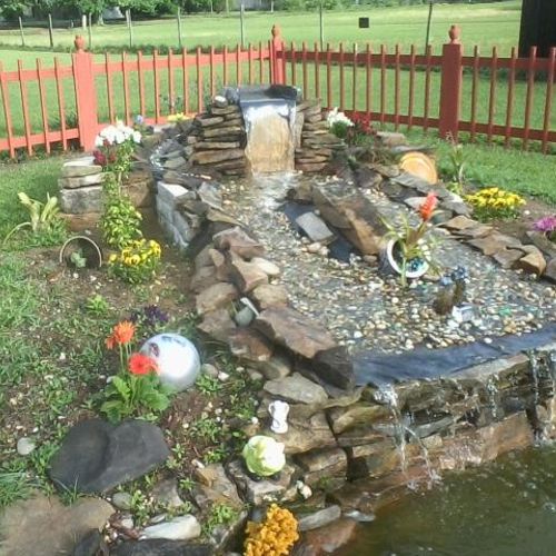 A Coy pond made from scratch.