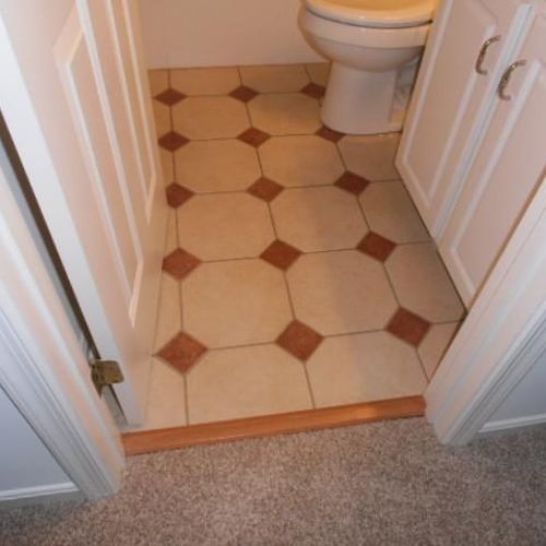 custom ceramic tile bathroom floor