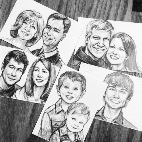 A series of portraits commissioned by a family. Qu