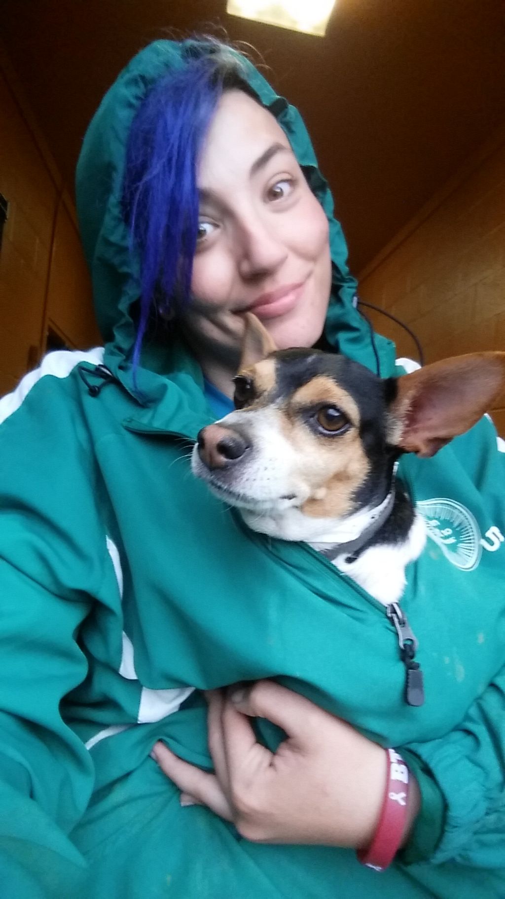 Snickers hates the rain.