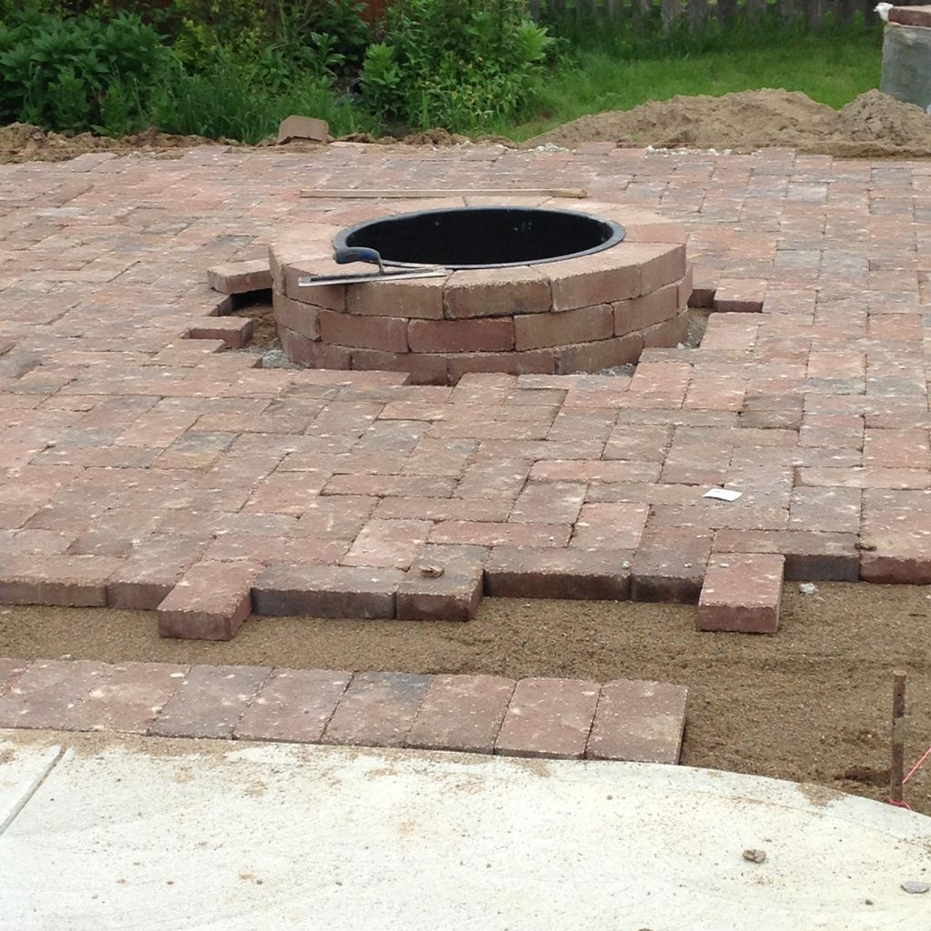 paver patio with fire pit