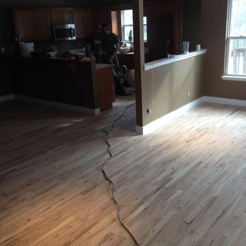 2000 square feet of hard wood floors installed and