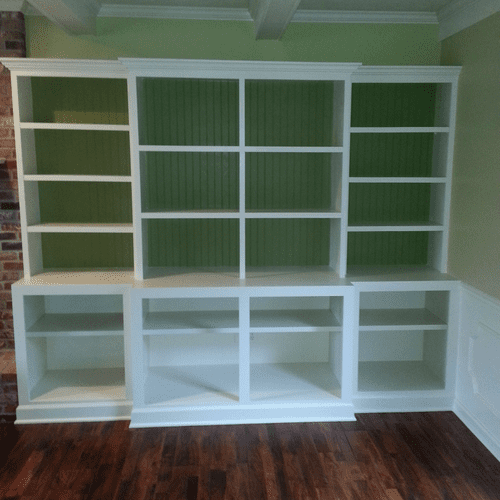 Woodwork - bookshelf project in family room