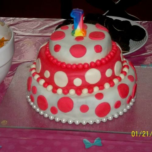 Mini Mouse (Mickey Mouse Club House) style cake fo