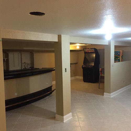 (AFTER) Complete Basement remodel. Including Drywa
