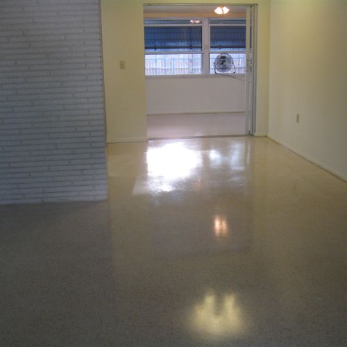 after -terrazzo floor clean & finish