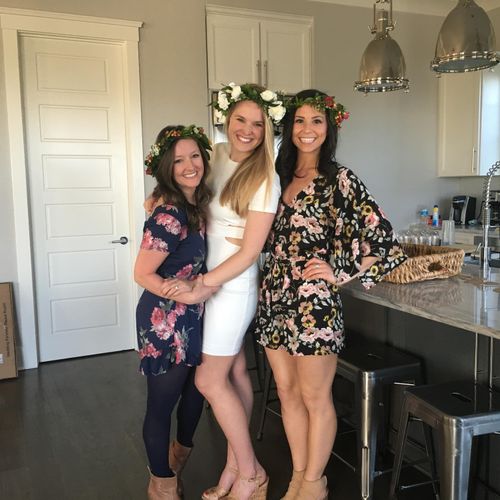 From a bachelorette flower crown party!