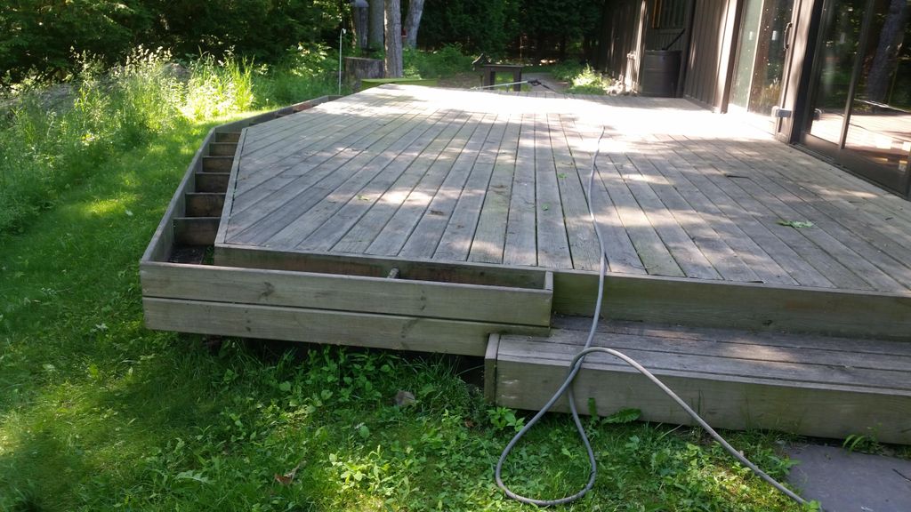 Before deck was power washed.