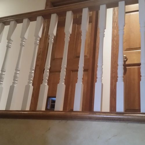 Stair case spindles painted