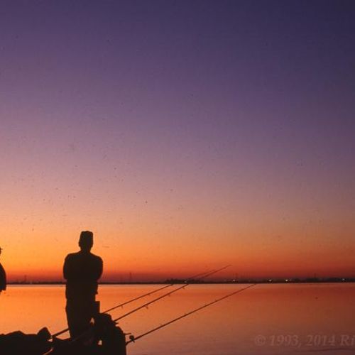 October 1993. 
Fishing on a Tequila Sunrise.