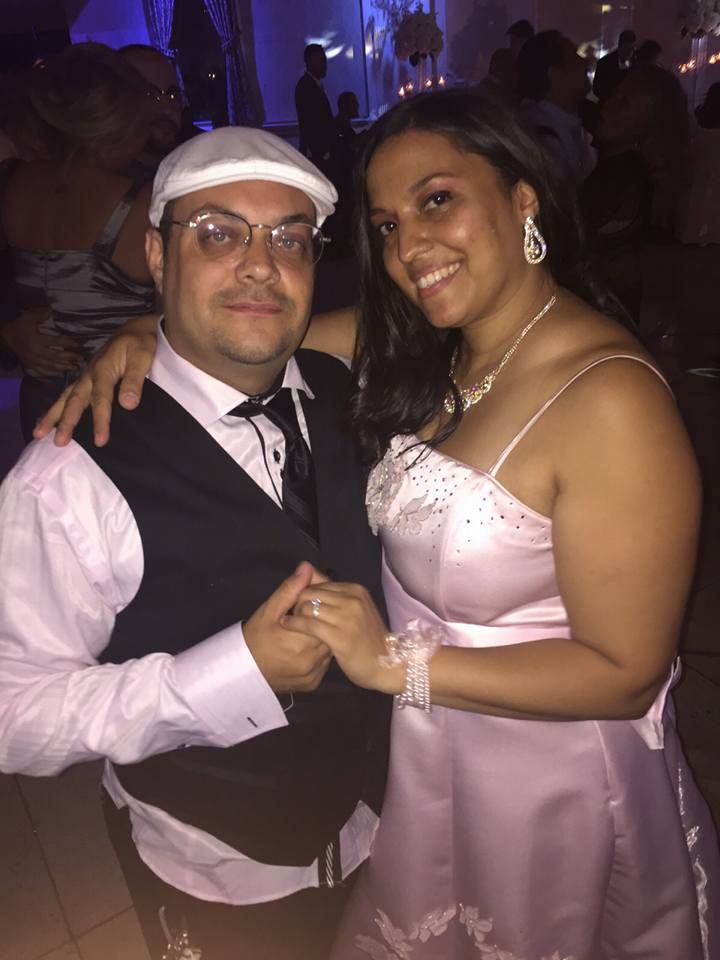 at a family wedding with my wife