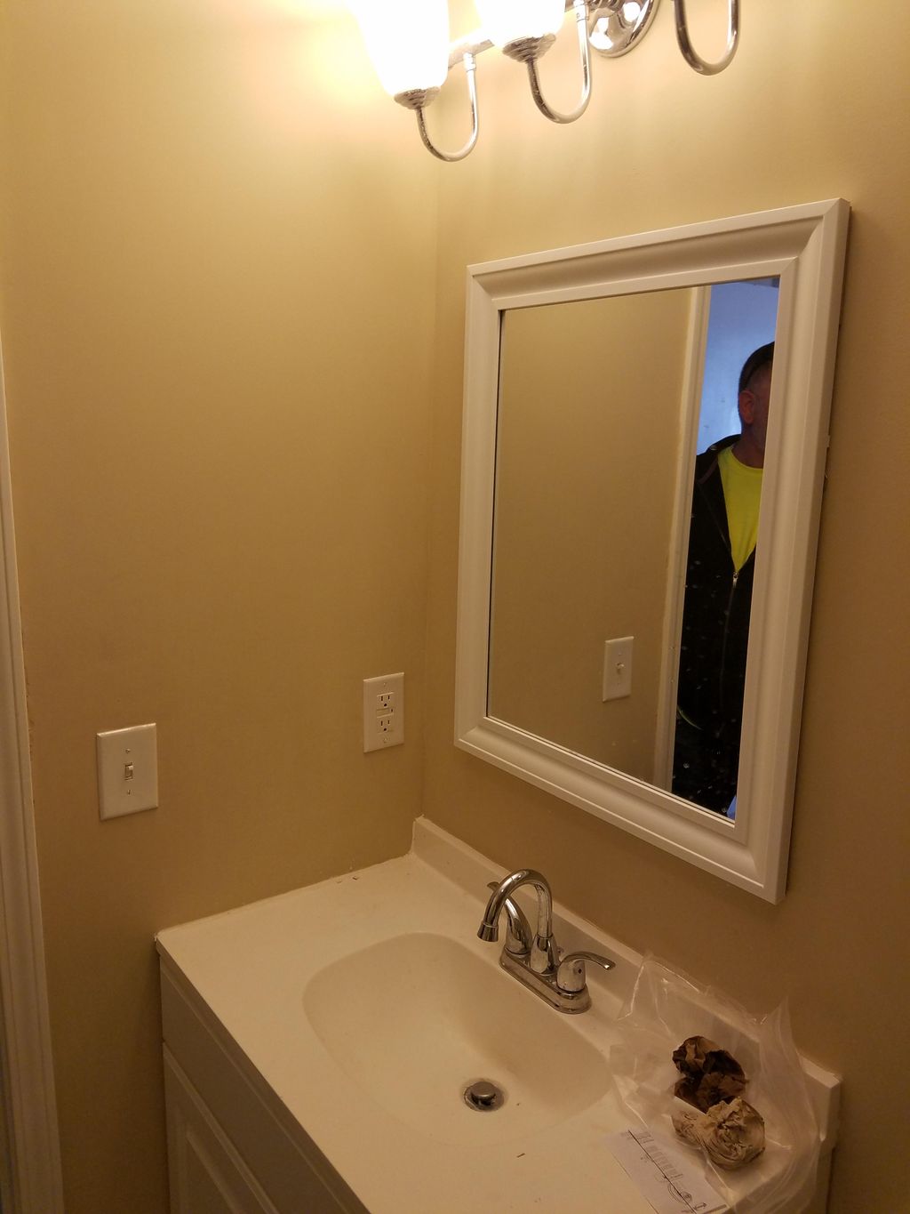 light fixtures, mirrors, exuast fan