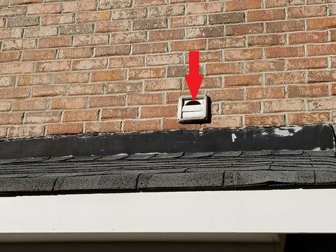 The dryer vent cover is missing one of the three l