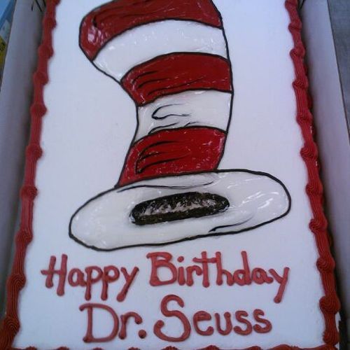 Dr.Seuss cake I done for my mom.She is a school li