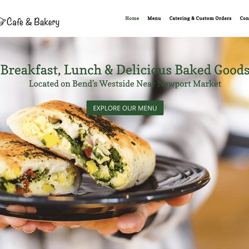 Website design for Nancy P's Cafe & Bakery