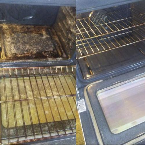 Before/after interior oven cleaning. This can be a