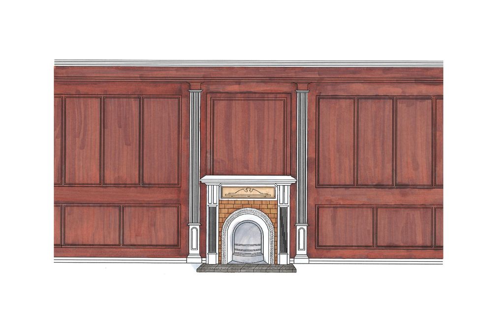This is a paneled wall that I designed and rendere
