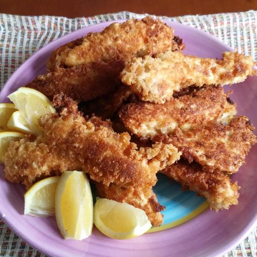 Crispy Chicken Fingers...adults are surprised to f