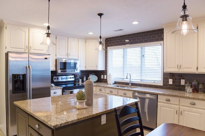 Cabinets Refinish, old oak to beautiful pure white