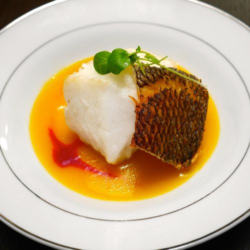 Chilean Sea Bass with carrot puree