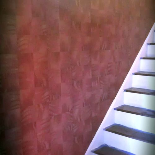 Wall paper & Stair Refinishing
