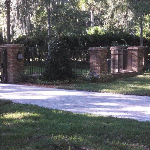Brick columns for fence