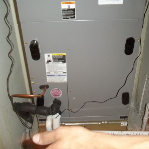 Indoor air handler installed in Sun City with cond