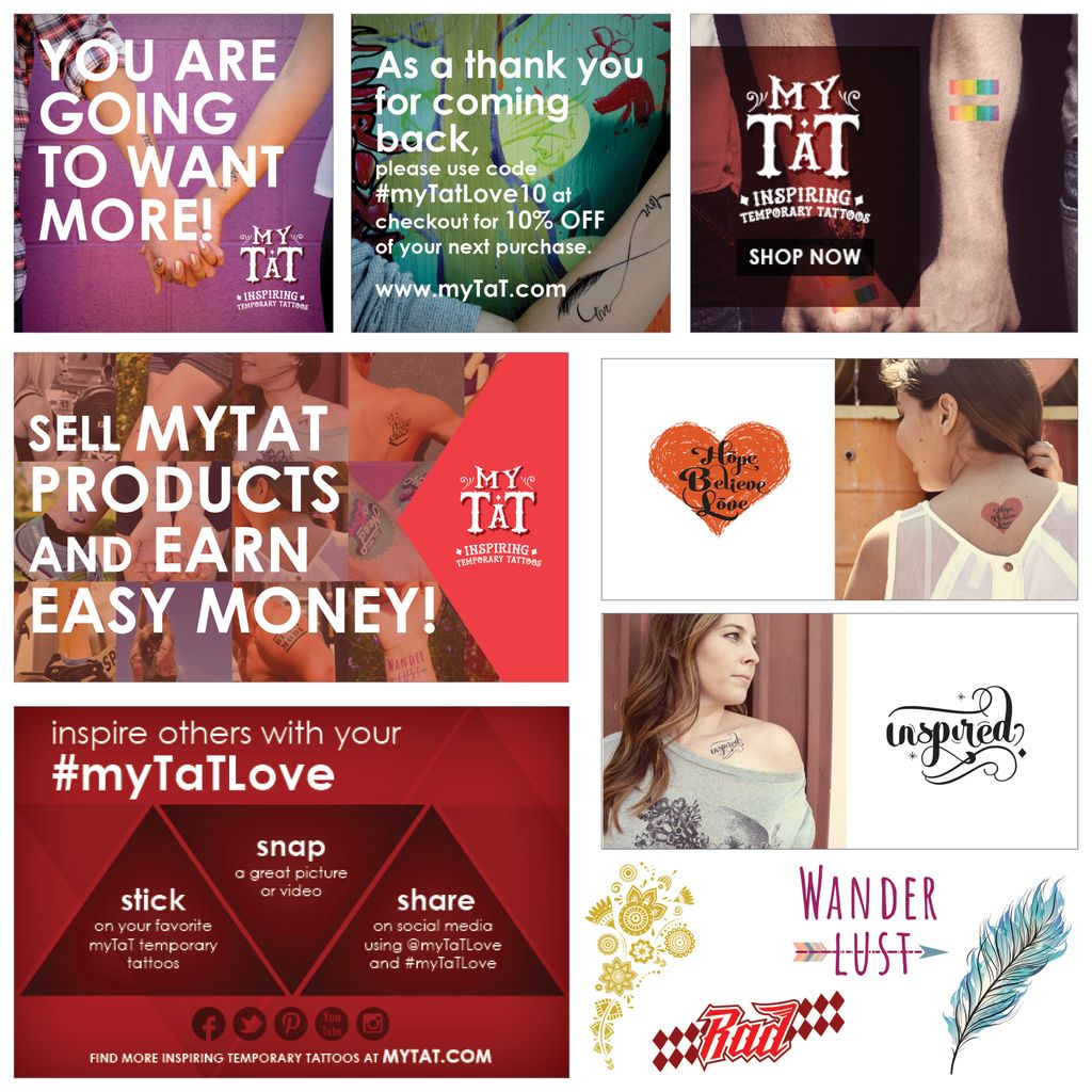 myTaT Temporary Tattoos
Created brand for start-up
