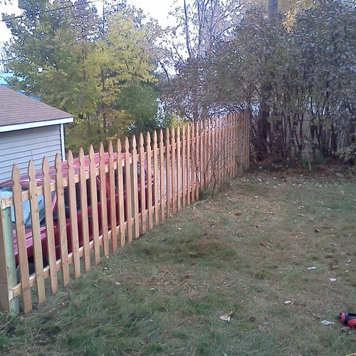 This was a simple gothic style fence I put in. It 