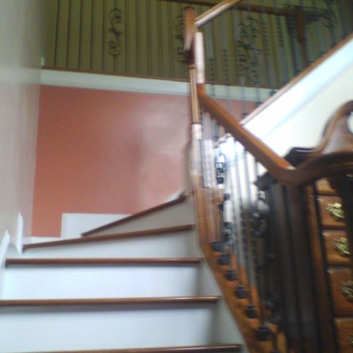 Remodel of stairs, including hardwood, banister, a