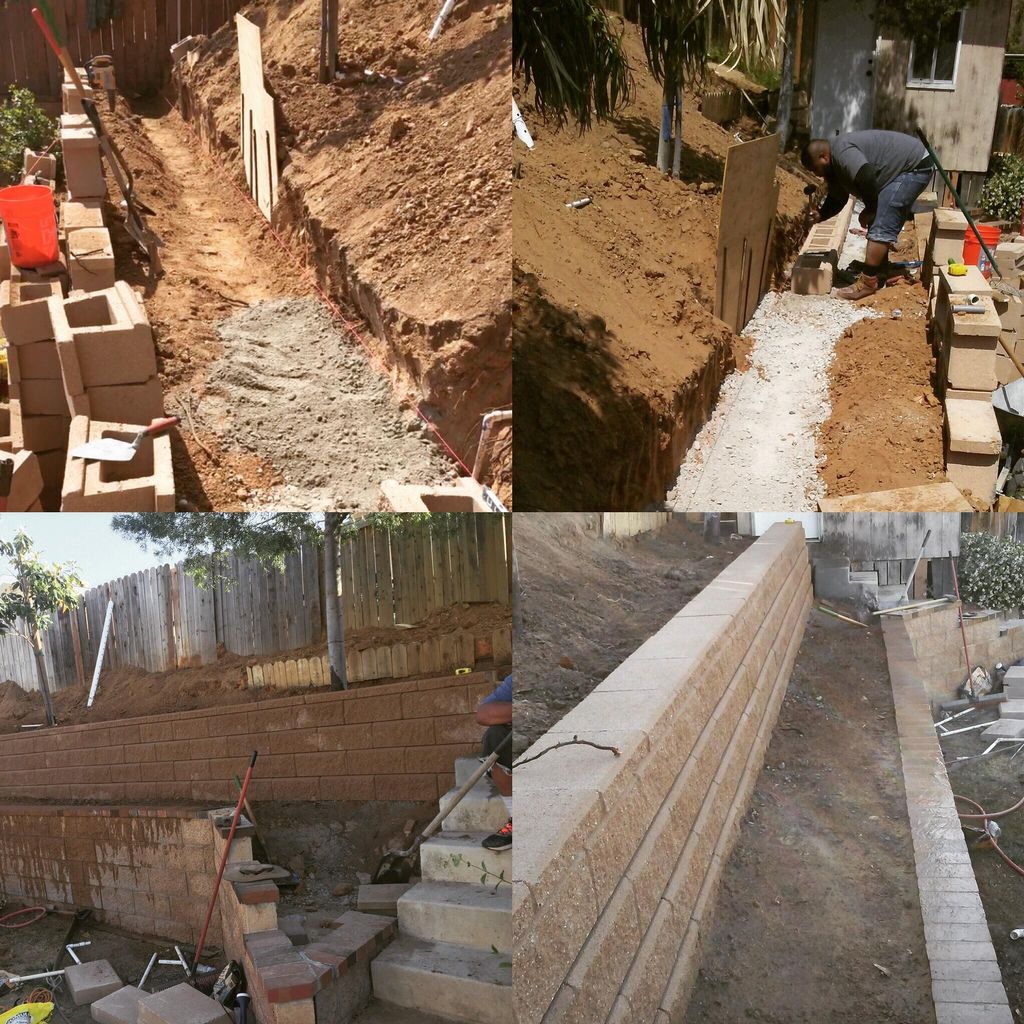 Retaining blocks on slope