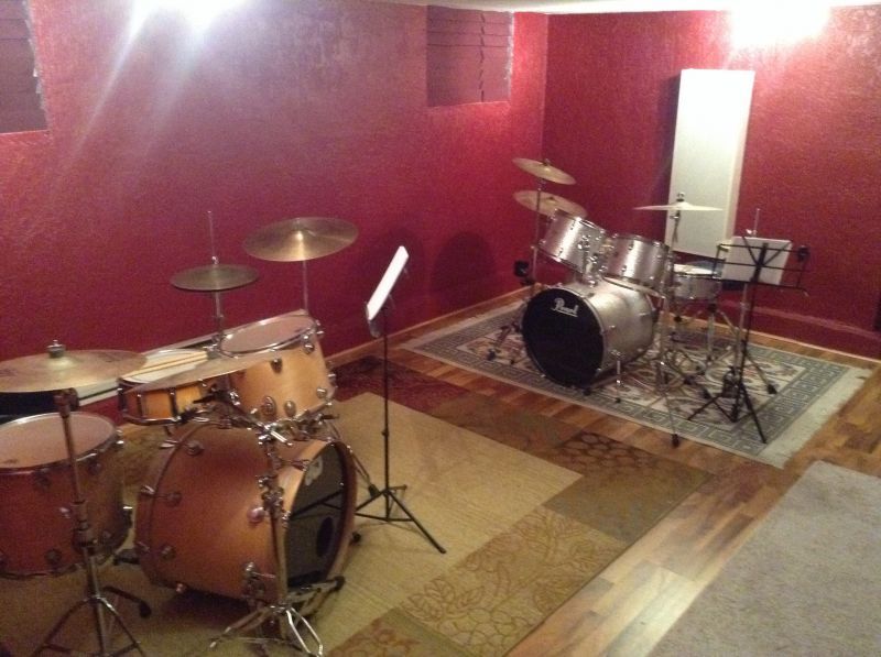 Two drum sets are provided to help students to lea