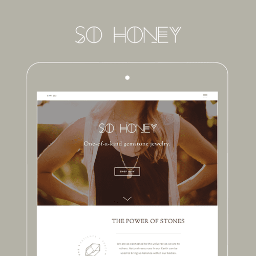 Website for So Honey, a custom gemstone jewelry sh