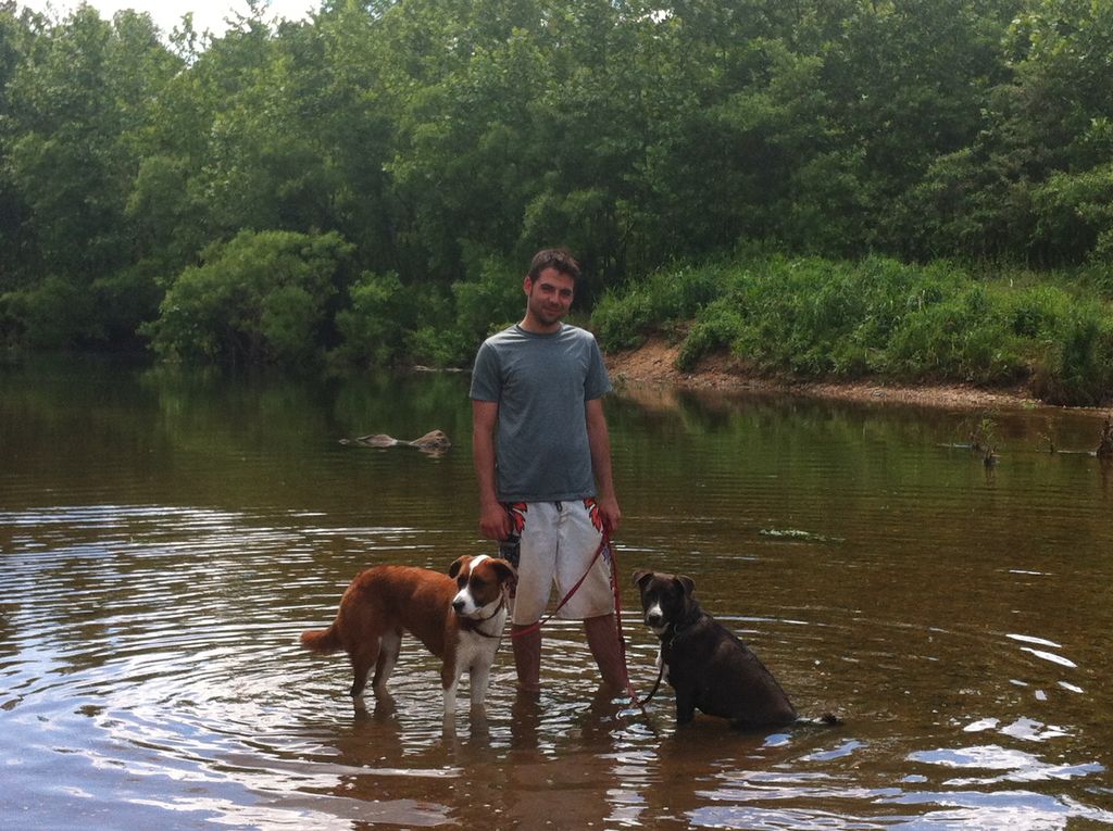 This is me and my Dogs: 
Ruby & Rocco.